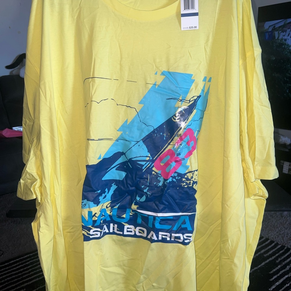 Nautica Men's Yellow Sailboards Tee